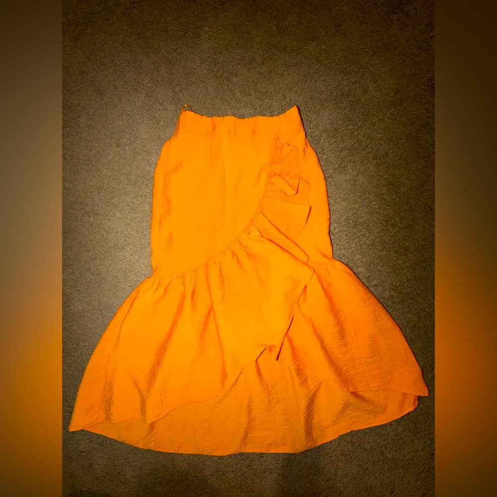 Bright Orange Ruffled Skirt